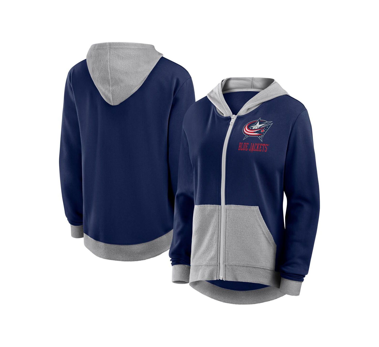 Logo Athletic Women's Navy Columbus Blue Jackets Hit It French Terry Full-Zip Hoodie