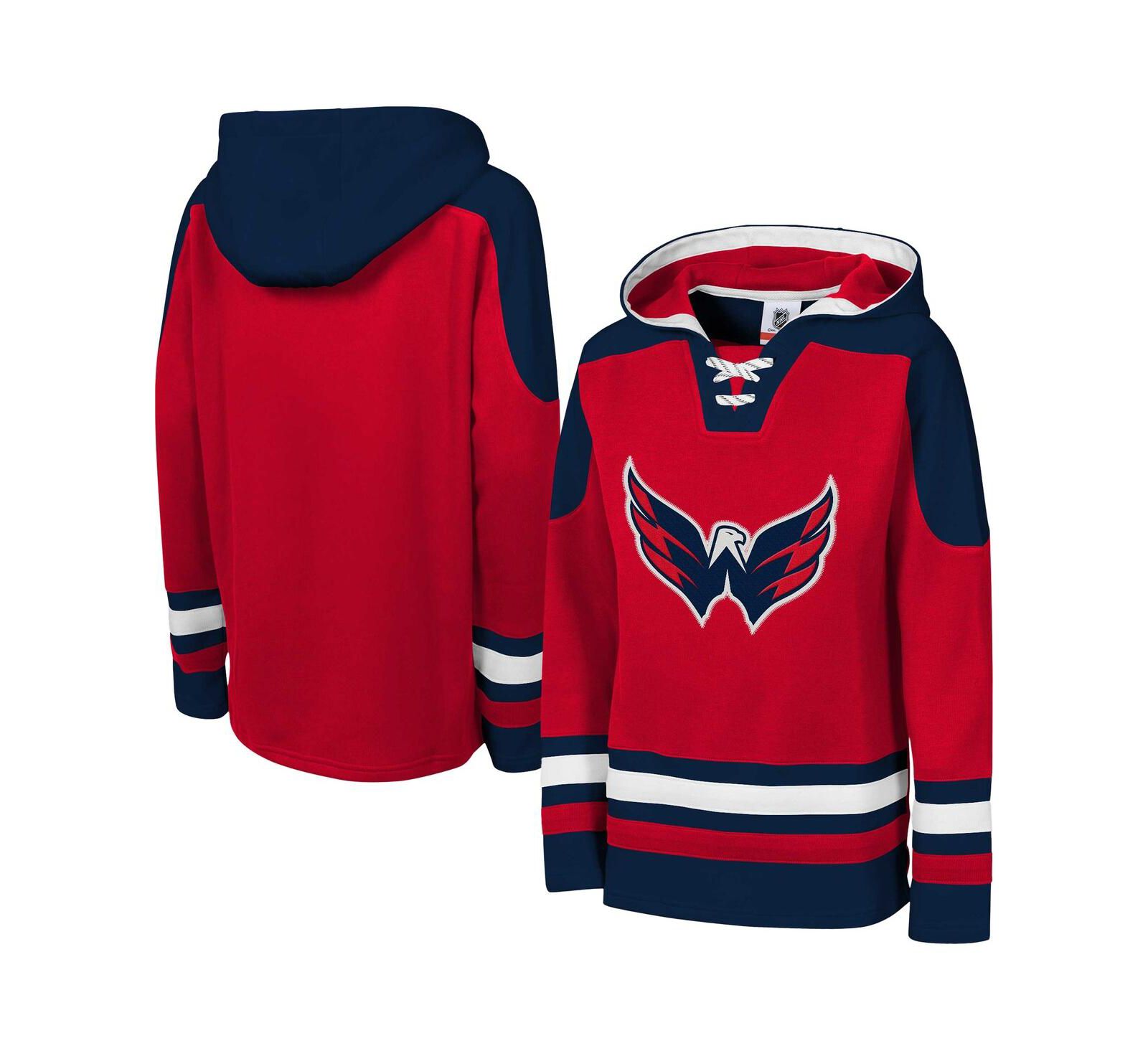 Outerstuff Big Boys and Girls Red Washington Capitals Must Have Home V-Neck Pullover Hoodie