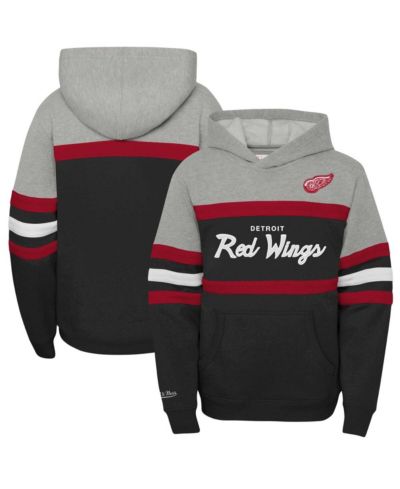 Детское худи Mitchell & Ness Detroit Red Wings Head Coach, черное/серое