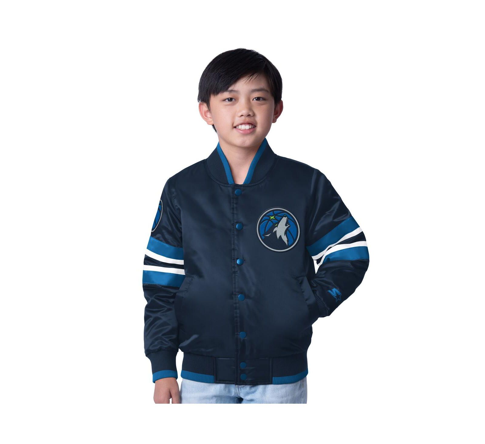 Starter куртка Varsity Full-Snap для мальчиков и девочек Navy Minnesota Timberwolves Scout