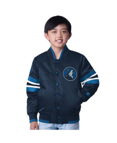 Starter куртка Varsity Full-Snap для мальчиков и девочек Navy Minnesota Timberwolves Scout