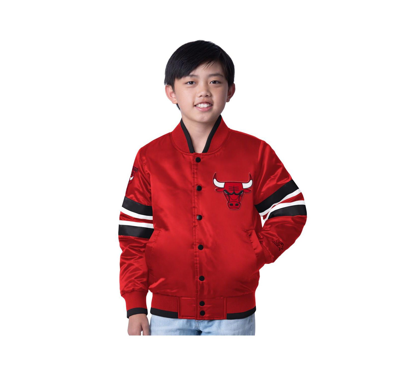 Starter Куртка ветровка Scout Varsity для мальчиков и девочек, красная, Chicago Bulls