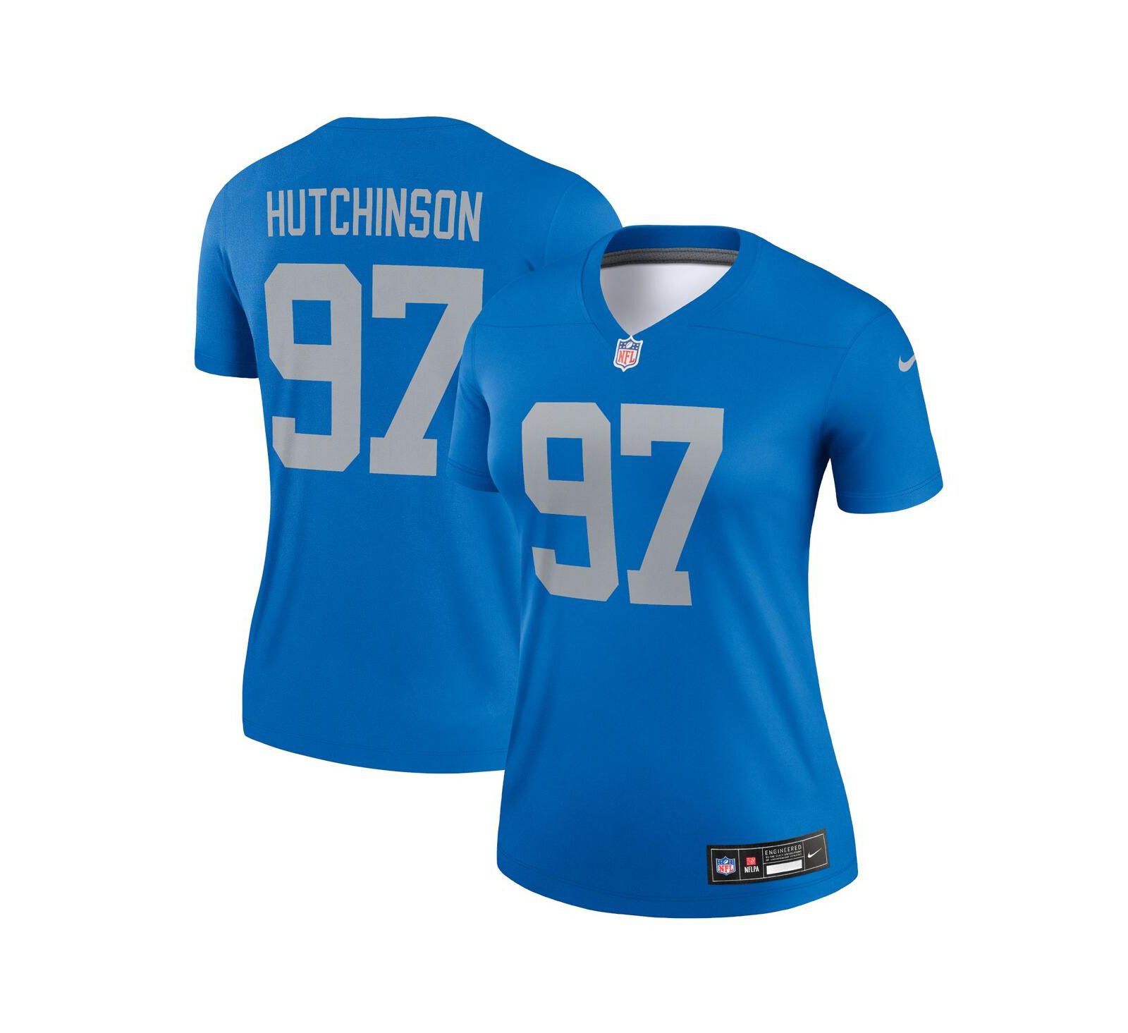 Женский спортивный топ Nike Aidan Hutchinson Blue Detroit Lions Alternate Legend Player Performance