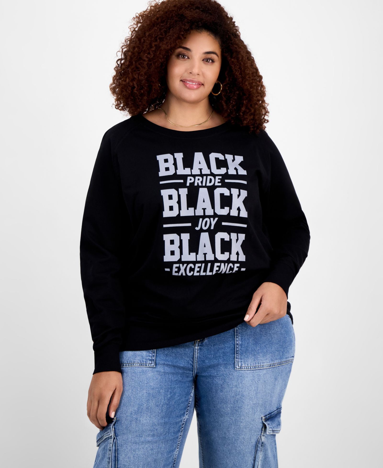 Графическая футболка Hybrid Apparel Trendy Plus Size Black History Month Long Sleeve