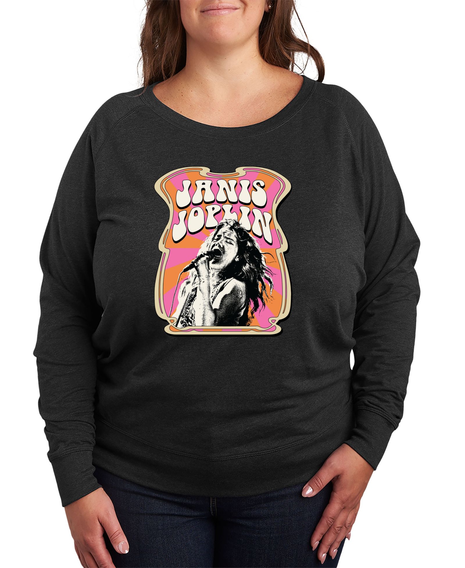 Топ Hybrid Apparel Plus Size Janis Joplin Graphic Pullover