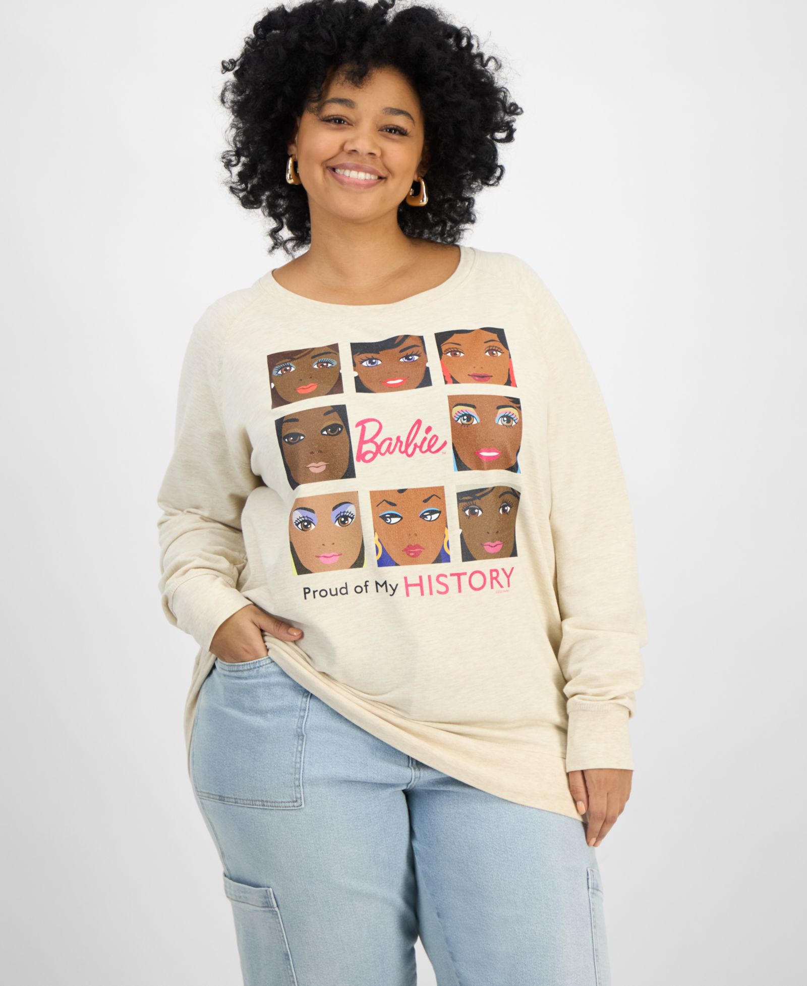 Графический топ Hybrid Apparel Trendy Plus Size Barbie Black History Month