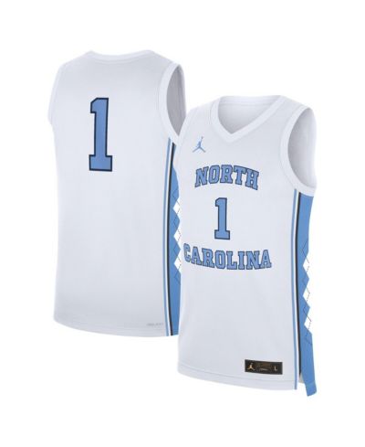 Мужская джерси Jordan White North Carolina Tar Heels Home Replica Basketball