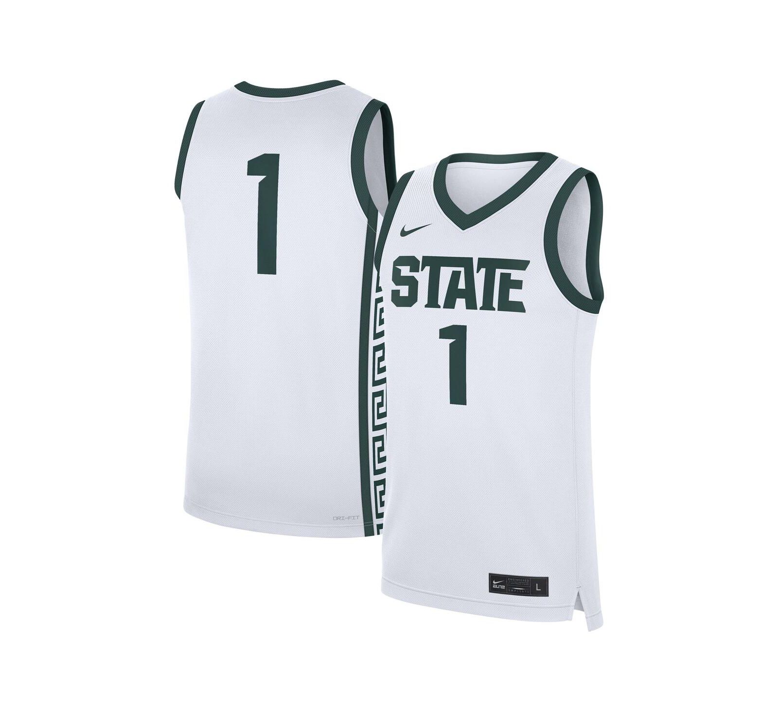 Джерси Nike Men's 1 White Michigan State Spartans