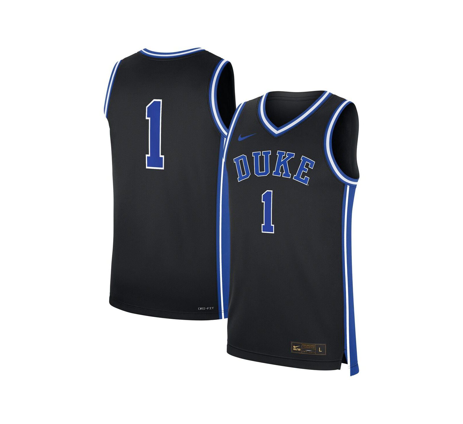 Nike Men's 1 Black Duke Blue Devils Alternate Replica Jersey