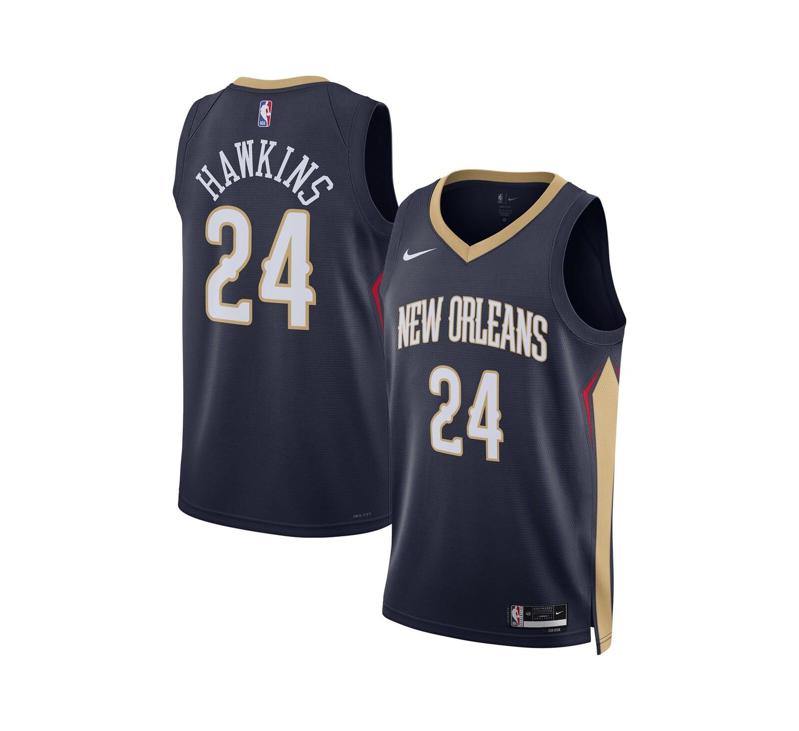 Nike Мужской и Женский Hawkins Navy New Orleans Pelicans Swingman Jersey - Icon Edition