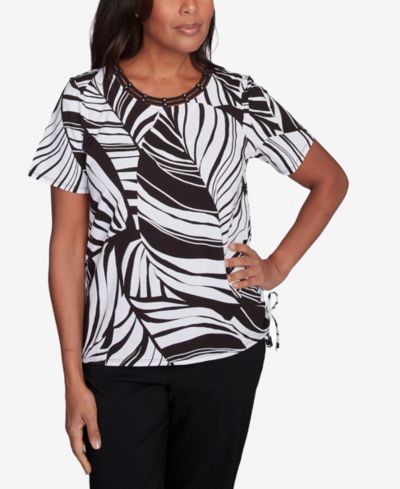 Топ Alfred Dunner Women's Twisted Leaves с боковым завязком