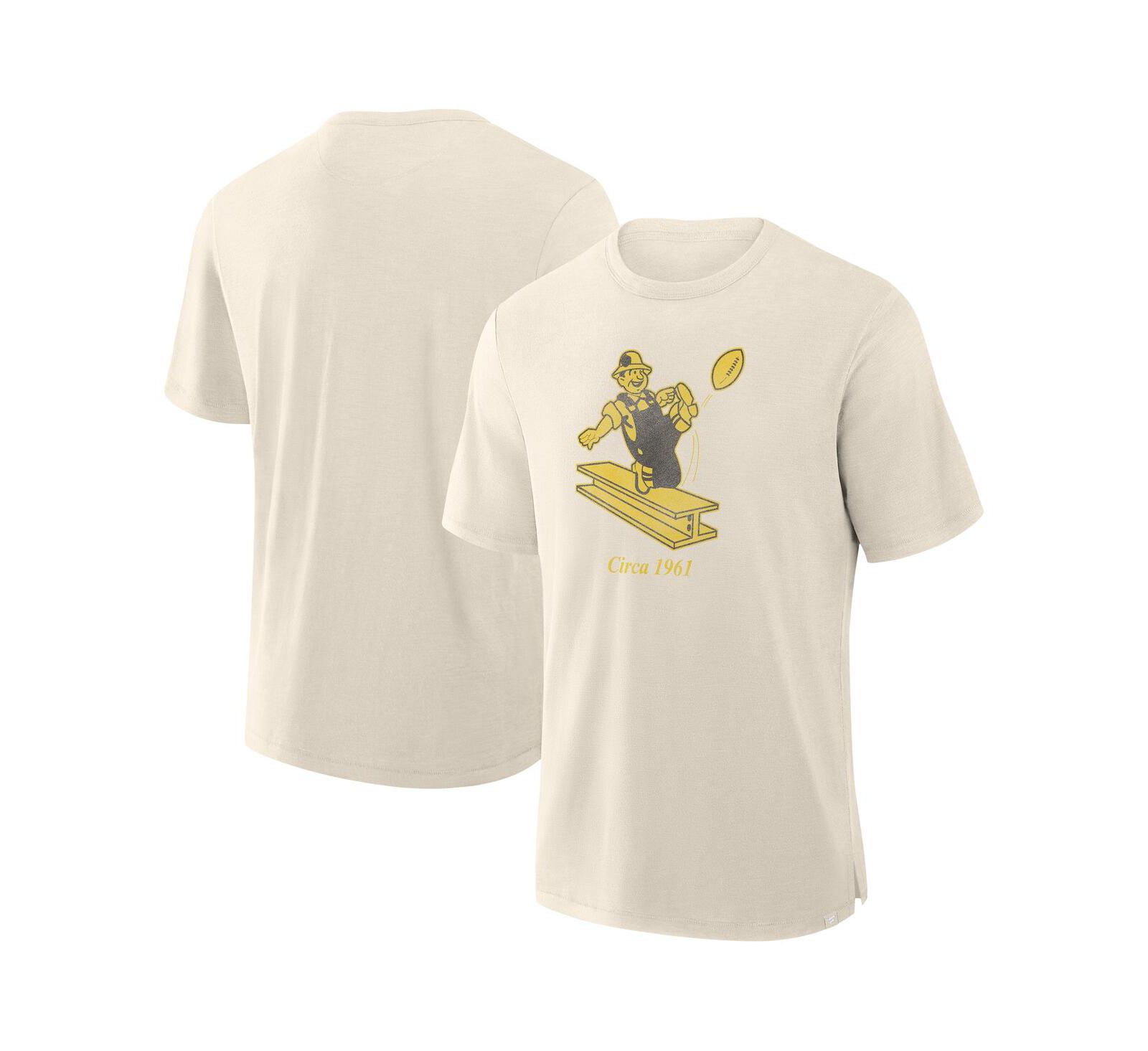 Мужская футболка Fanatics Cream Pittsburgh Steelers Slub