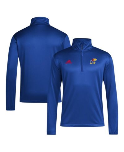 Мужская кофта adidas Royal Kansas Jayhawks 2024 Coaches Sideline Quarter-Zip