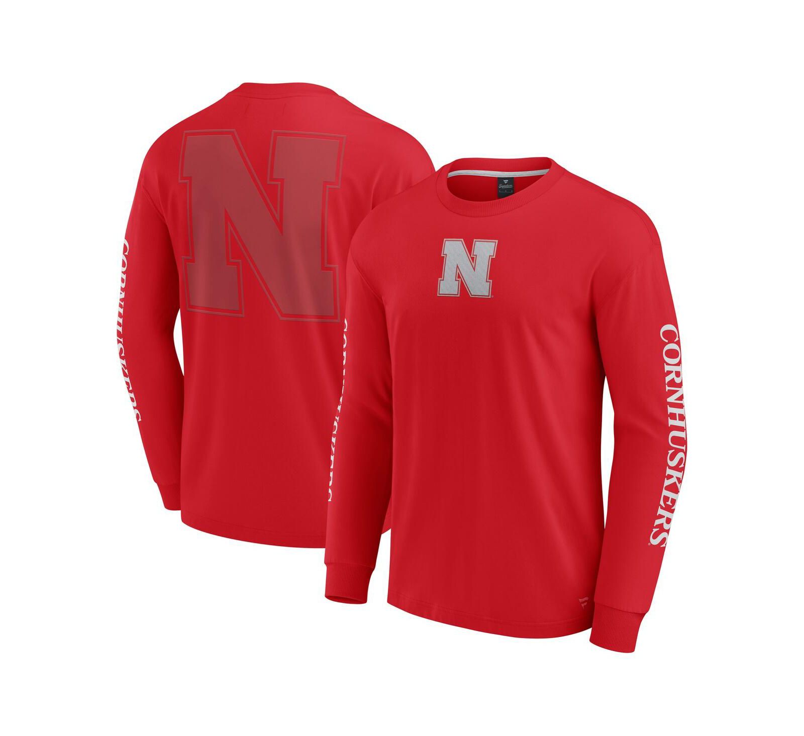 Мужская футболка Fanatics Nebraska Huskers Strive, длинный рукав, алая