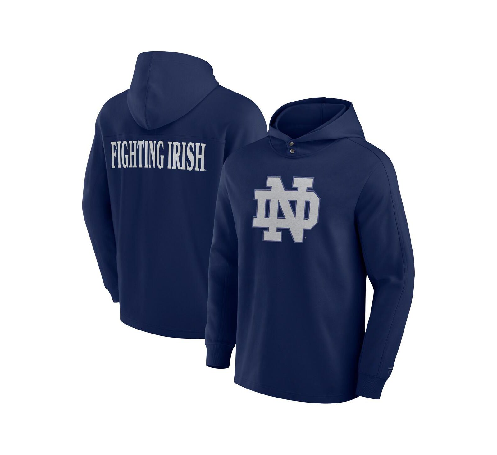 Мужское худи Fanatics Navy Notre Dame Fighting Irish Blaze Tri-Blend Pullover