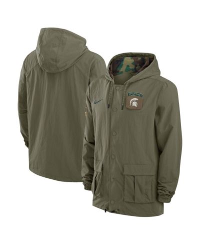Nike Мужской худи Michigan State Spartans 2024 Military Appreciation Full-Snap Military Jacket Olive/Camo