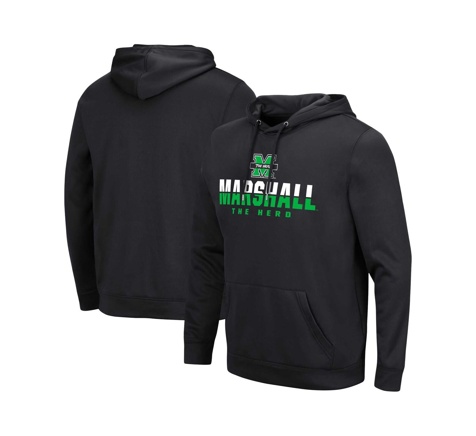 Мужское худи Colosseum Black Marshall Thundering Herd Lantern Pullover