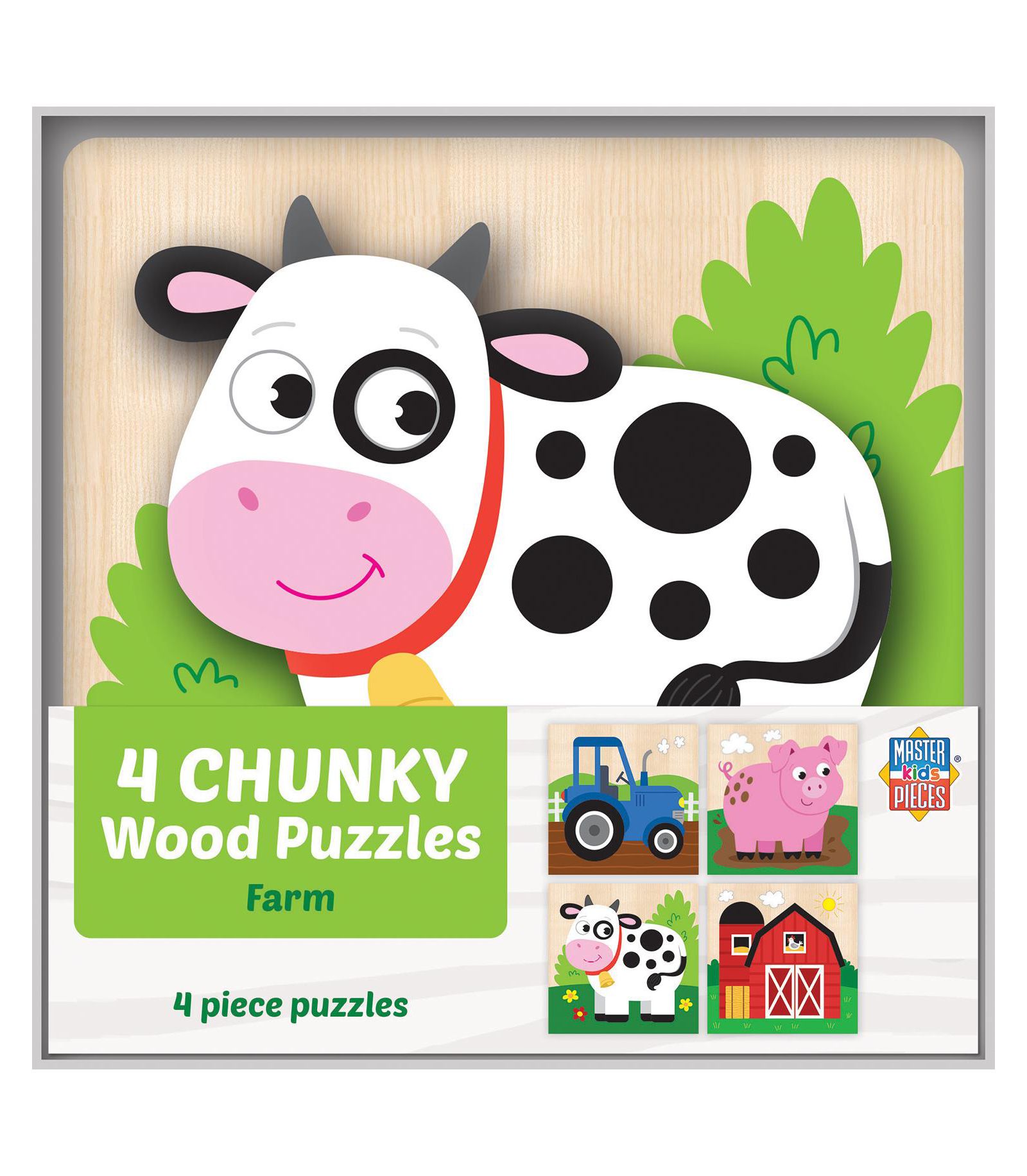 Деревянные пазлы MasterPieces Puzzles Farm Chunky Wood Kids 4 Pack