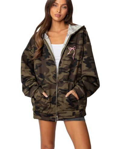 Edikted Женский худи Camo Oversized с деталью Bow