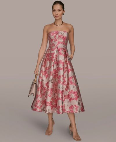 Женское платье Donna Karan New York Jacquard Strapless A-Line