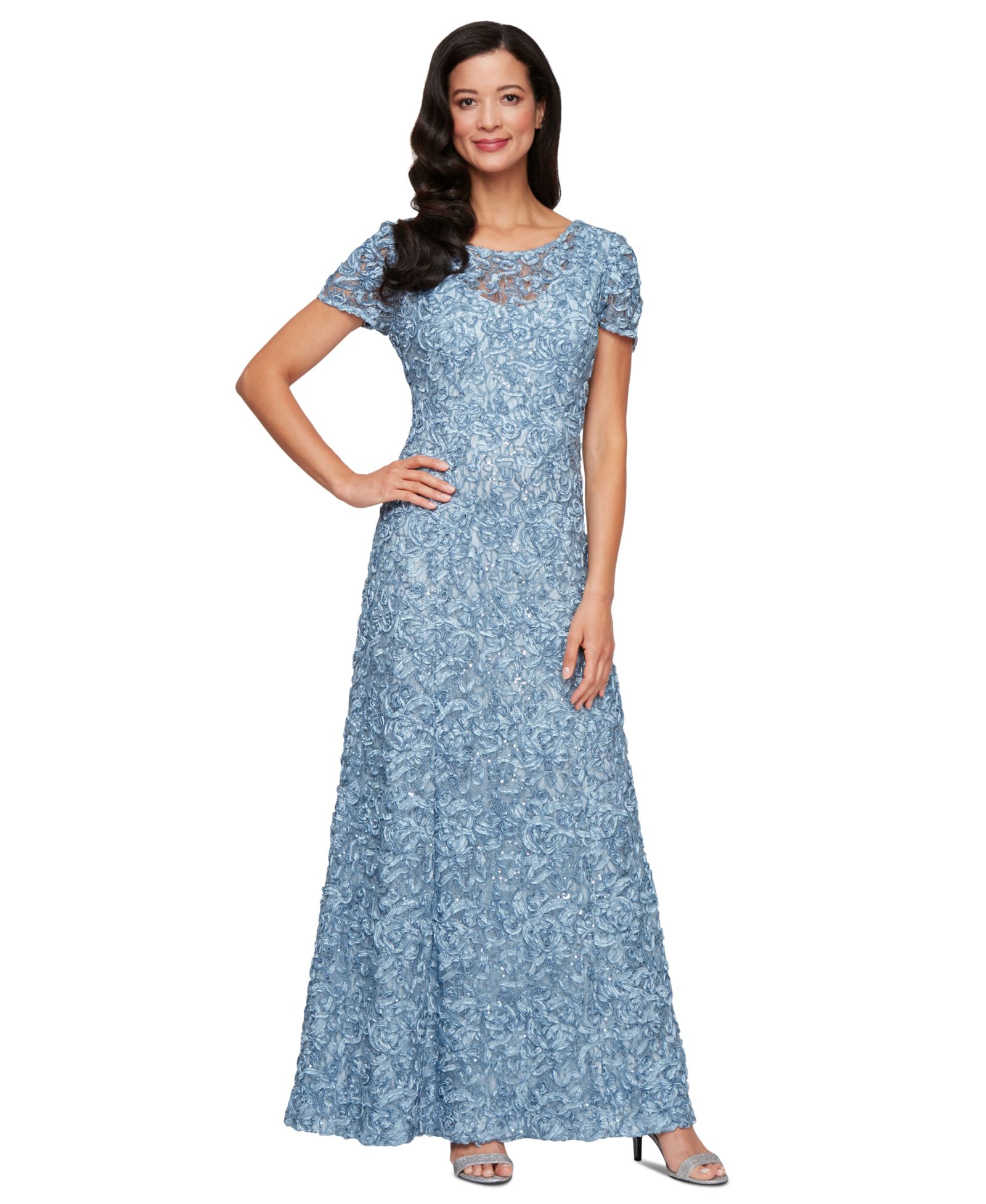 Alex Evenings Women's Soutache Sequin A-Line Dress