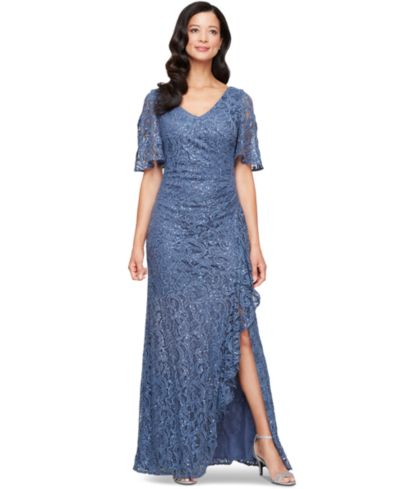 Женское вечернее платье Alex Evenings Sequinned-Lace Cold-Shoulder