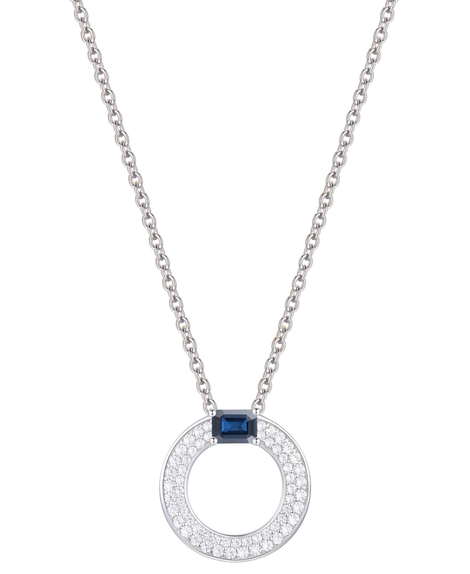 Подвеска-кулон Macy's Sapphire & Diamond в белом золоте 14k