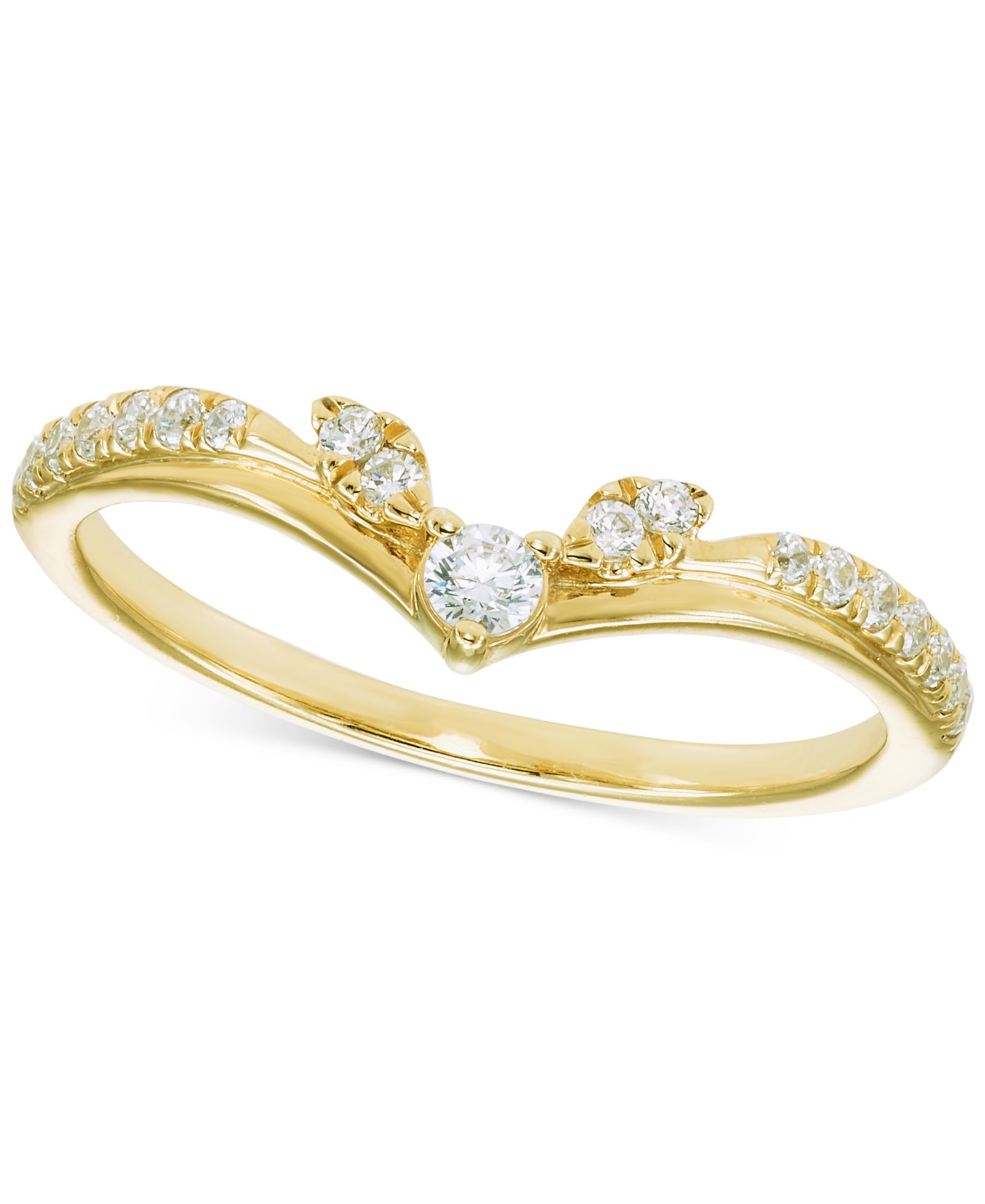 Кольцо с бриллиантами Diamond Chevron Contour 14k Gold