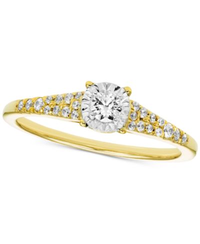 Diamond Pavé Tapered Engagement Ring (1/4 ct. t.w.) in 14k Gold