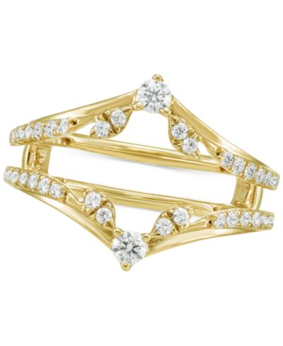 Кольцо-усилитель Macy's Diamond Chevron Ring Guard Enhancer (1/2 ct. t.w.) в 14k Gold