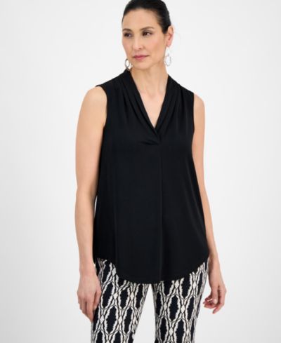 JM Collection Женский V-Neck Sleeveless Knit Blouse