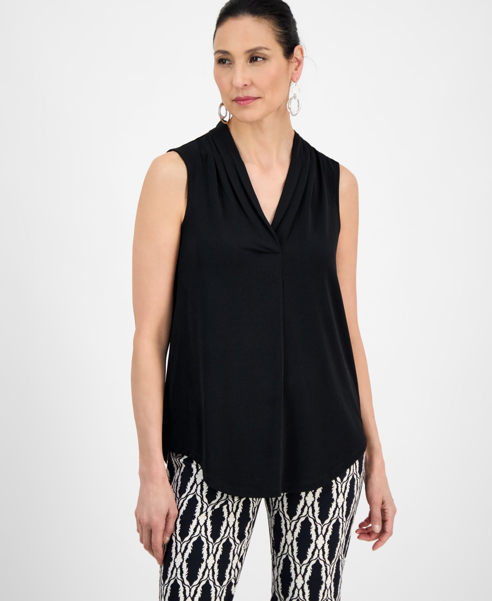 JM Collection Petite Sleeveless V-Neck Top, Exclusively at Macy's