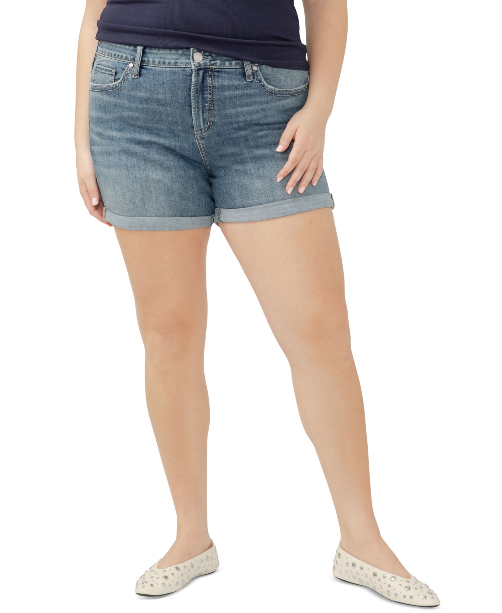 Silver Jeans Co. Шорты Suki Faded Denim, Plus Size
