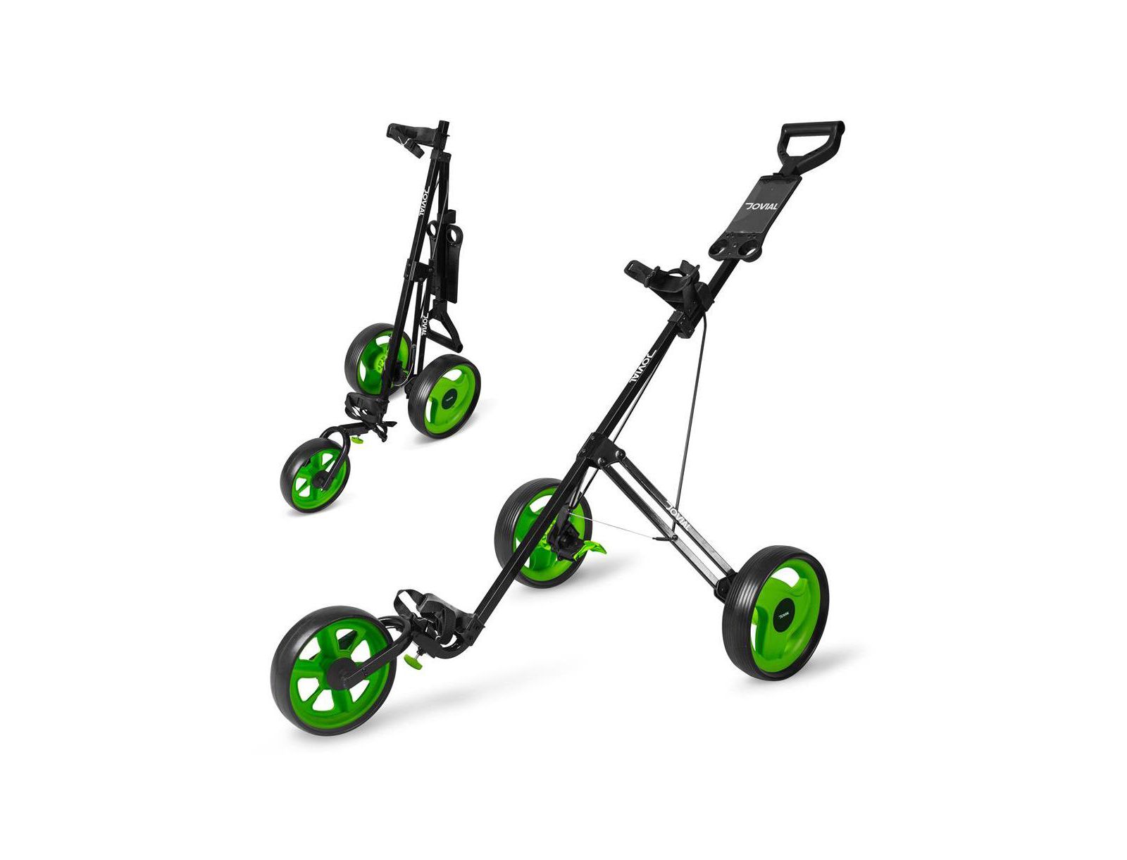 Jovial 3-Wheel Golf Push Cart with Deluxe Scorecard Holder