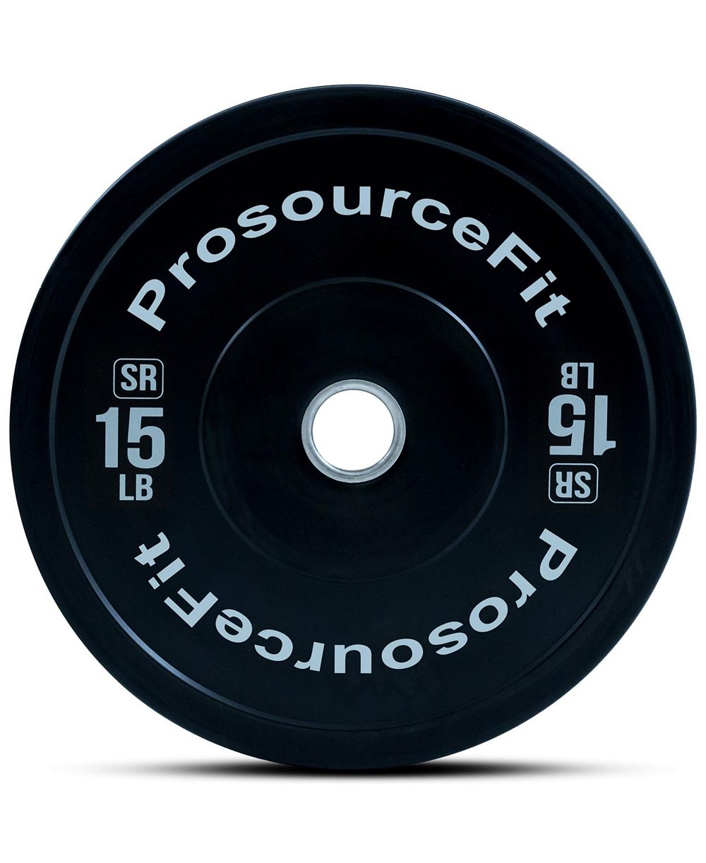 ProsourceFit Solid Rubber Bumper Plate, 15 lb