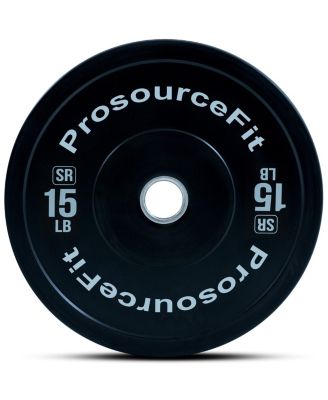 ProsourceFit Solid Rubber Bumper Plate, 15 lb