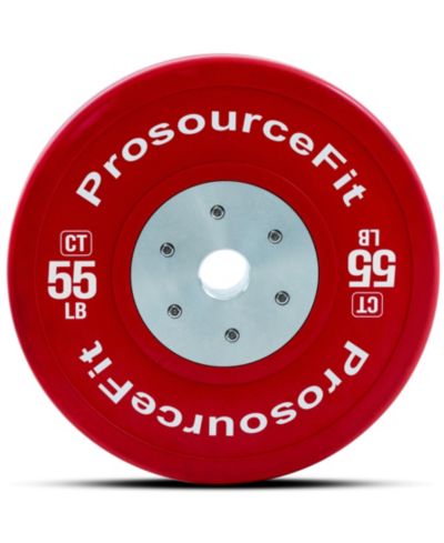 ProsourceFit Color Training Bumper Plate 55 lb, Red