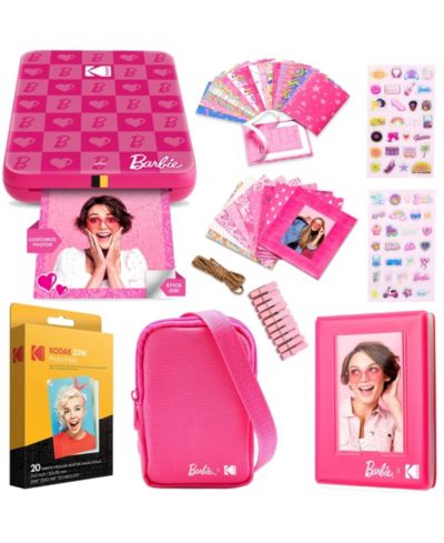 Подарочный набор Kodak x Barbie Step Slim Instant Photo Printer, Iconic Style Barbie Case, Paper & More