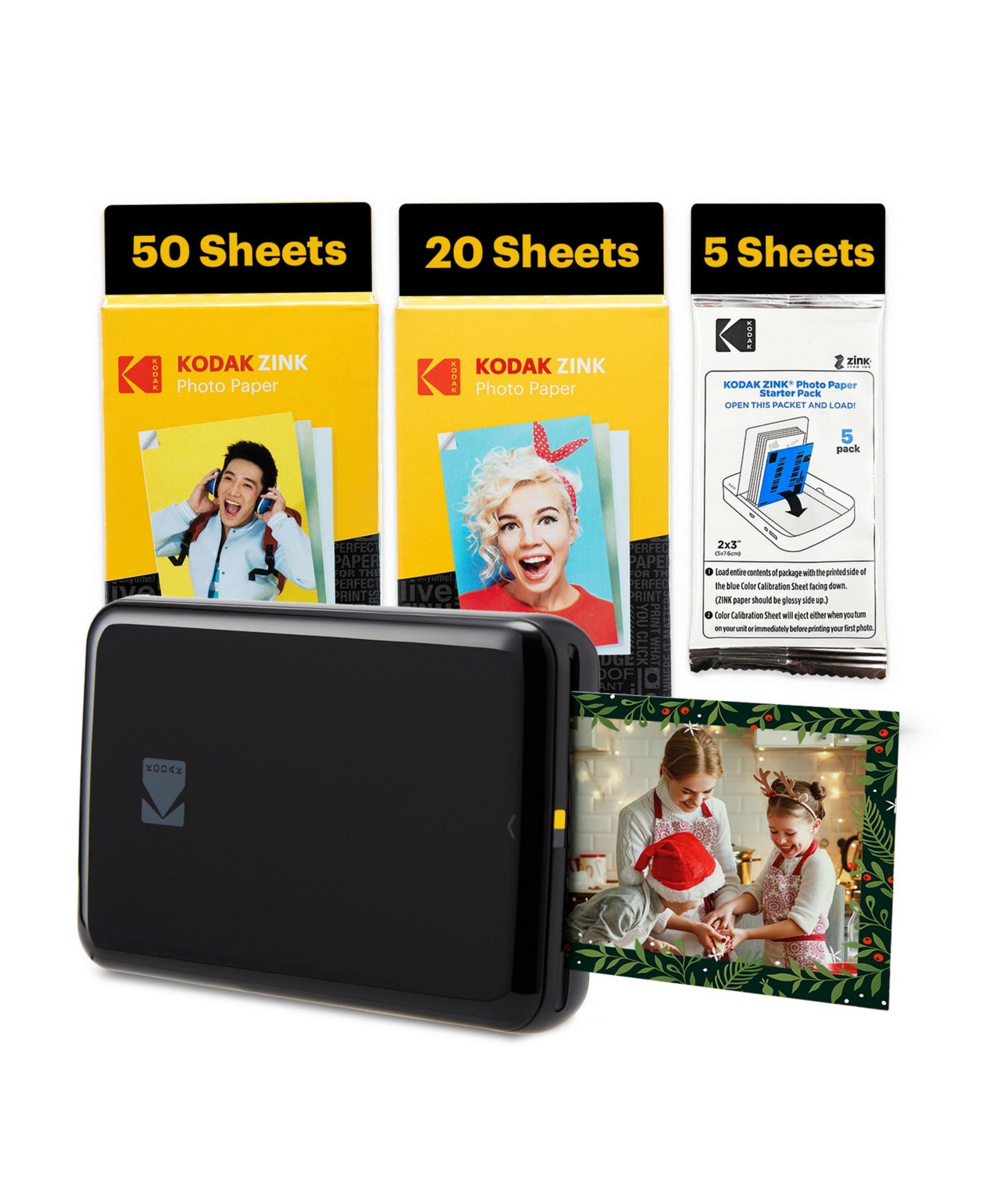 Комплект Kodak Step Mobile Instant Photo Printer 2x3" и бумага Zink Photo Paper (75 листов)
