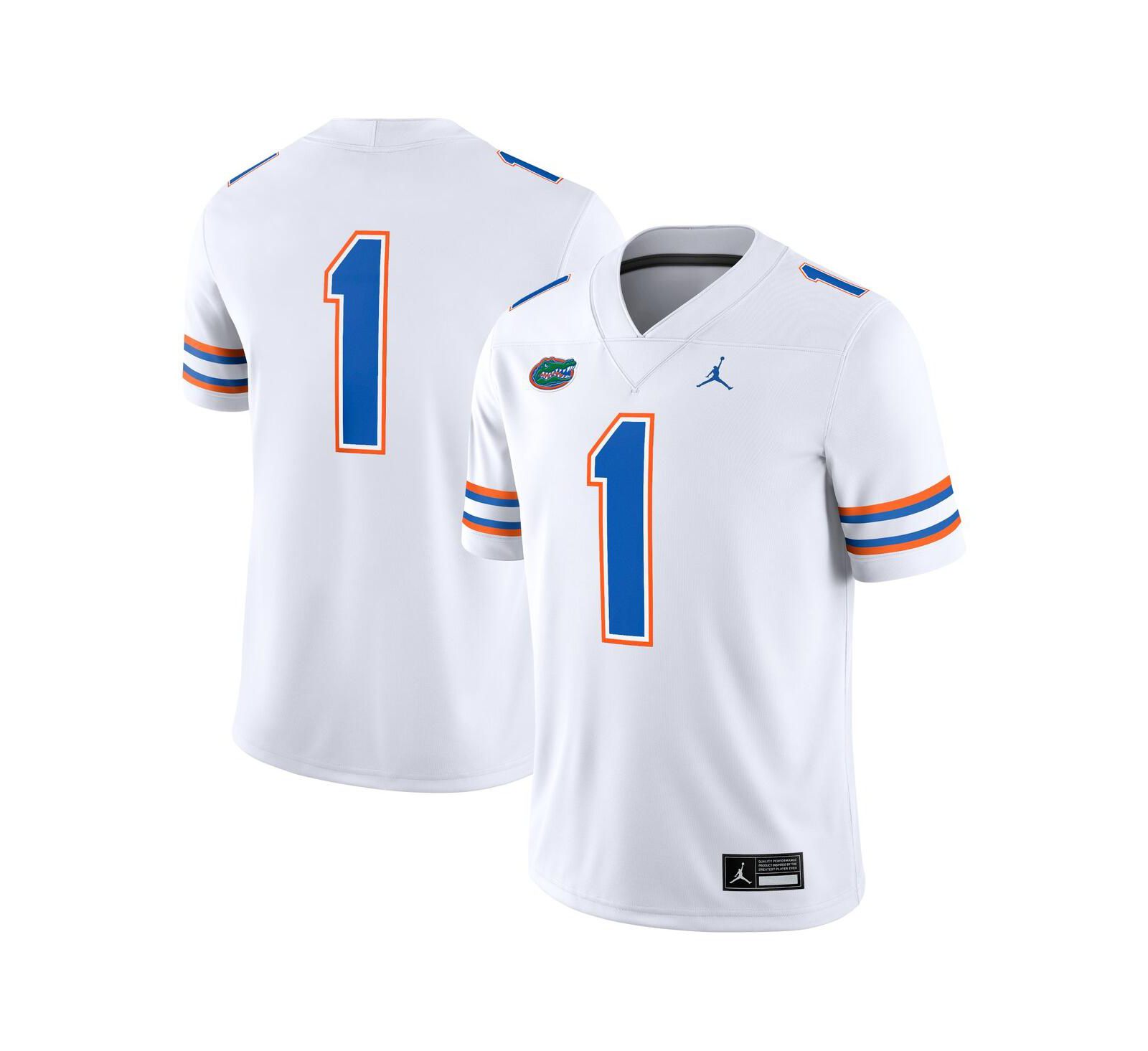 Мужская игровая джерси Jordan 1 White Florida Gators
