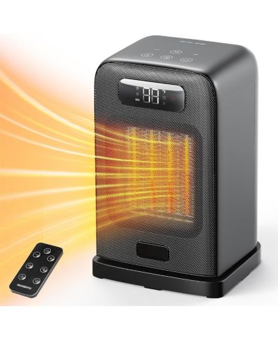 Обогреватель HEATDAZ, электрический 1500W для помещений, настольный с режимами нагрева и вентилятора и термостатом