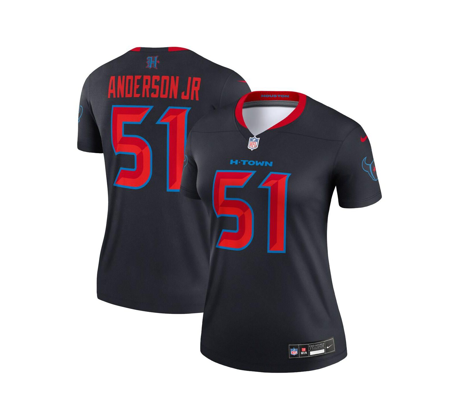 Nike Women's Will Anderson Jr. Navy Houston Texans Alternate Legend Player Performance Top