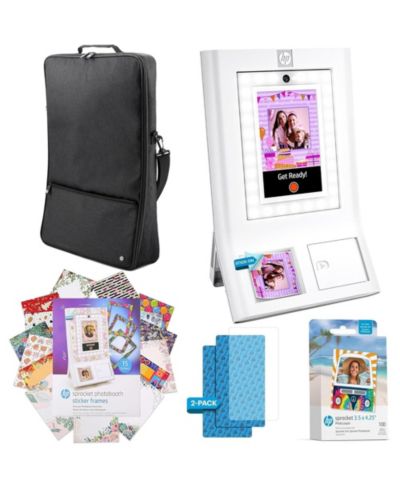 Фотопринтер HP Sprocket Photobooth 3x4", комплект с бумагой Zink, чехлом, защитным стеклом и др.