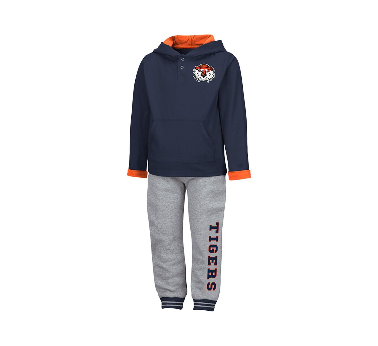 Colosseum Toddler Navy/Heather Gray Auburn Tigers Poppies Hoodie Sweatpants Set