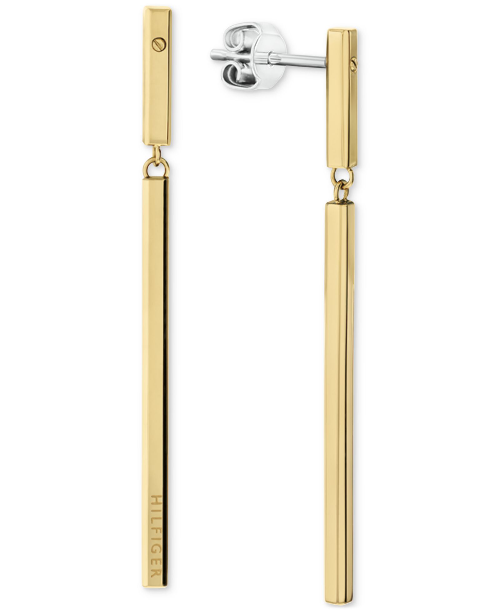Tommy Hilfiger Серьги-подвески Linear Logo Bar