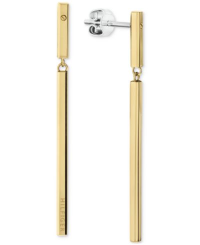 Tommy Hilfiger Серьги-подвески Linear Logo Bar