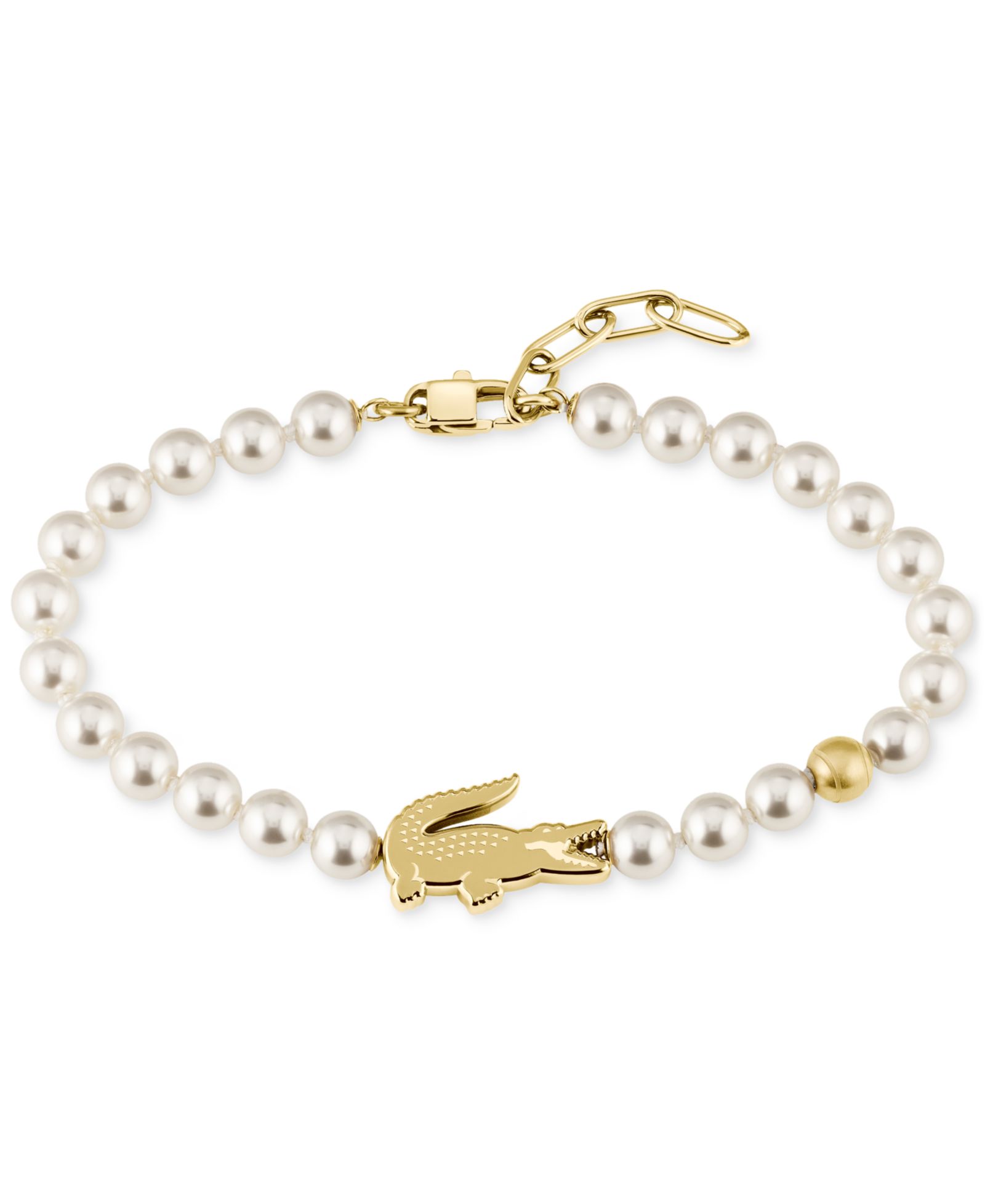 Браслет Lacoste Gold-Tone Matchpoint Glass Pearl Strand