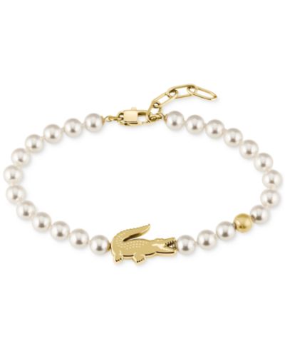 Браслет Lacoste Gold-Tone Matchpoint Glass Pearl Strand