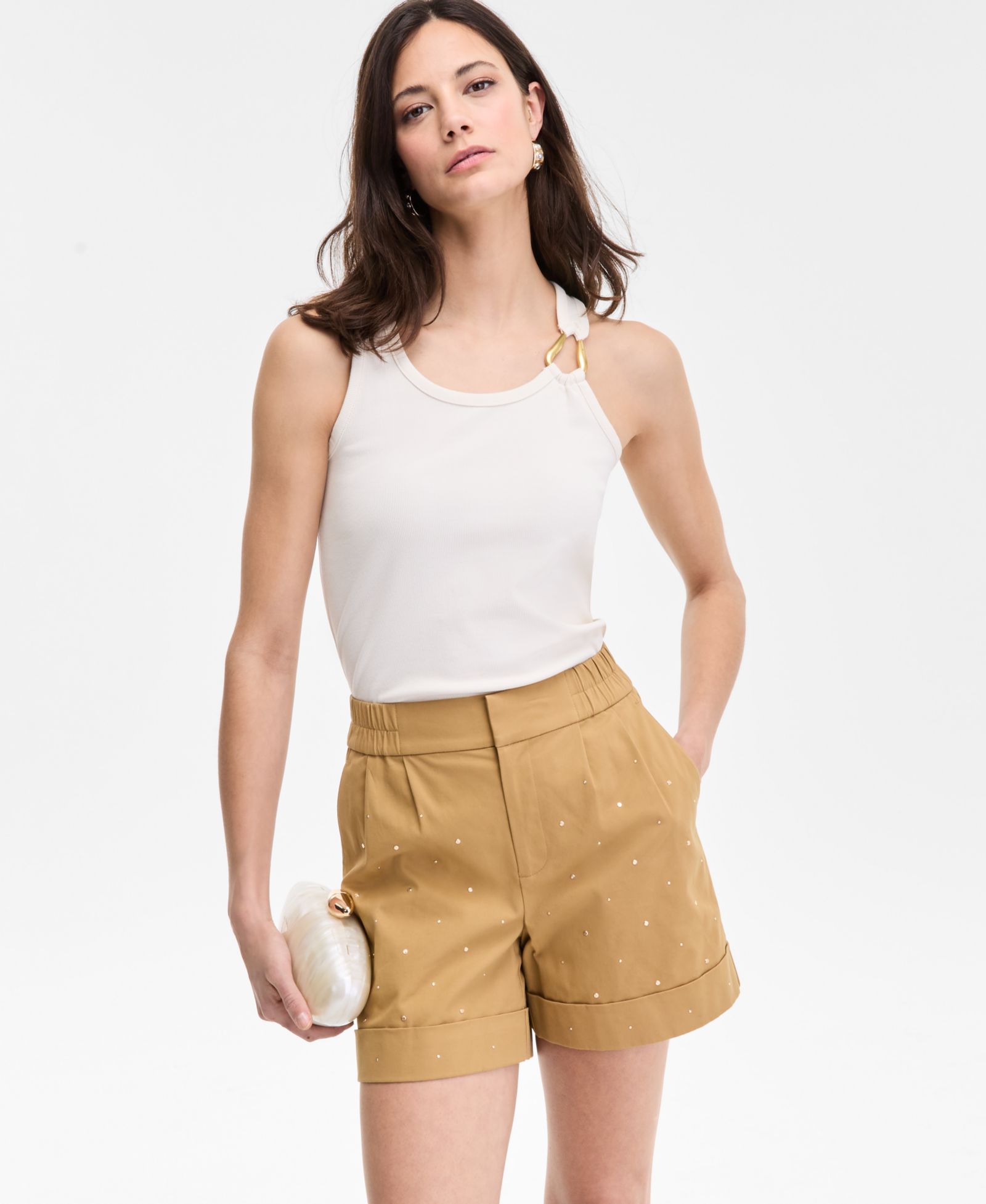 I.N.C. International Concepts Women's Embellished Cuffed Shorts, Exclusively at Macy's