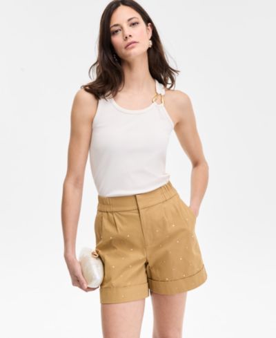 I.N.C. International Concepts Women's Embellished Cuffed Shorts, Exclusively at Macy's